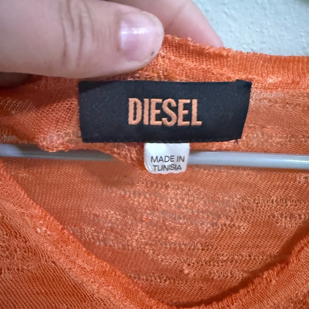 Diesel Sheer Orange Lightweight Knit Sweater Size XS - Picture 3 of 7